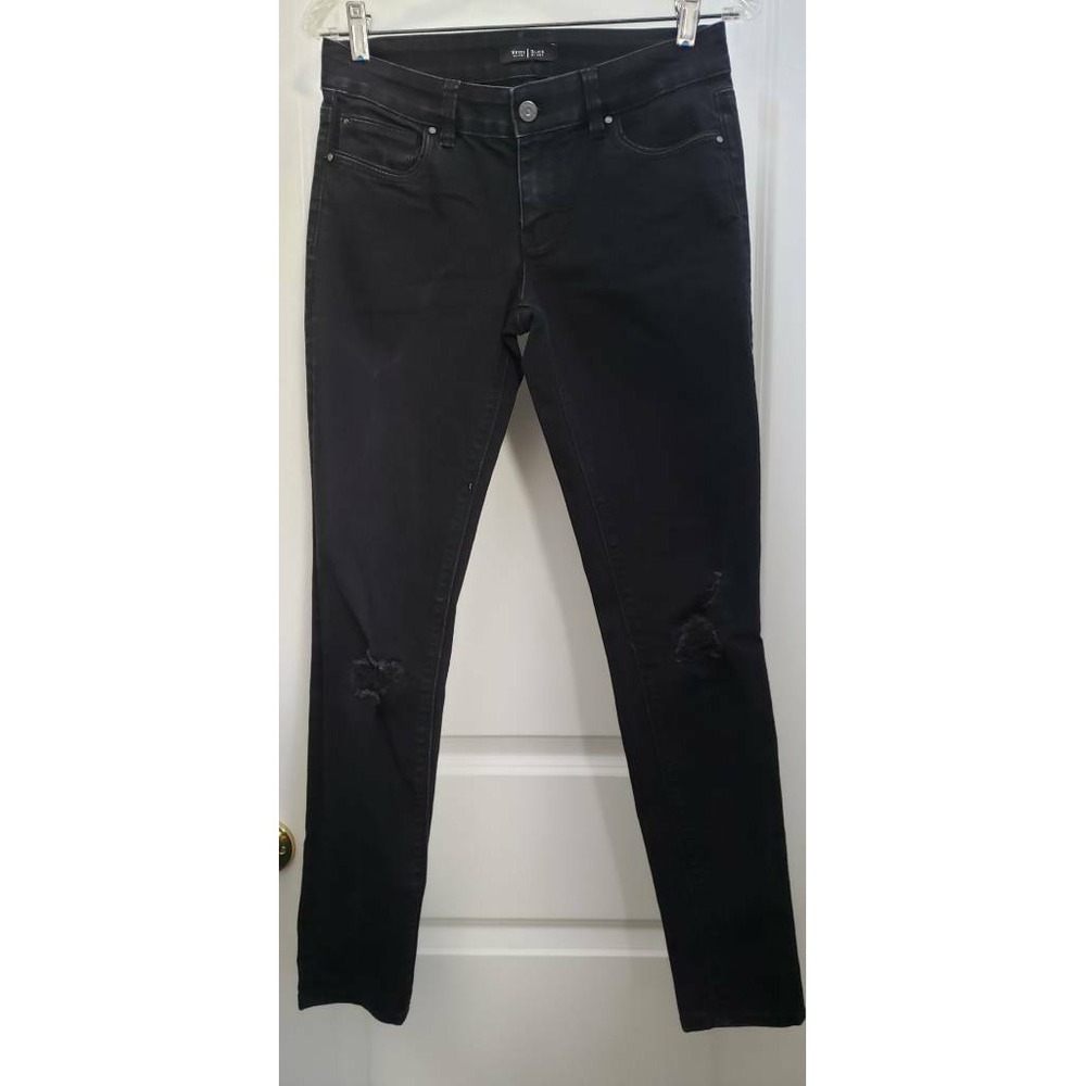 White House Black Market Black Distressed Skinny Jeans Womens Size 4